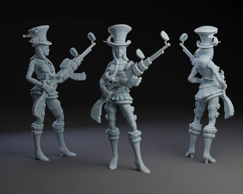 Mô hình 3D Caitlyn League of Legends sắc nét cho người sưu tầm - Image 1