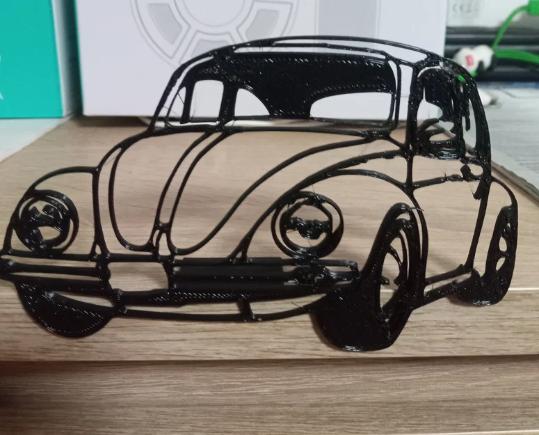 Mô hình xe cổ VW Käfer 2D - Trang trí bàn làm việc cực chất - Image 1