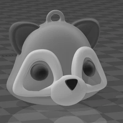 Móc khóa chú gấu mèo dễ thương (Racoon Keychain) - File in 3D đẹp