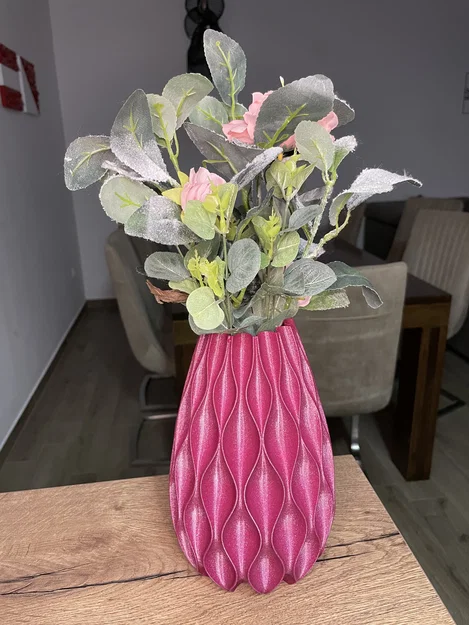 Mẫu lọ hoa trang trí 3D họa tiết xoắn nghệ thuật (Vase) - Image 1