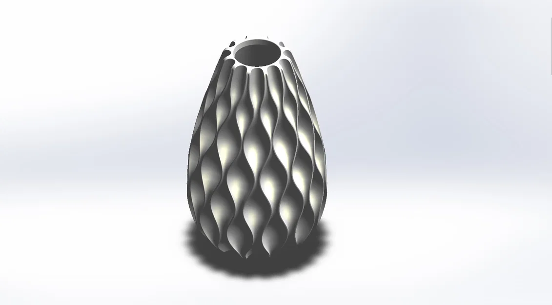 Mẫu lọ hoa trang trí 3D họa tiết xoắn nghệ thuật (Vase) - Image 2