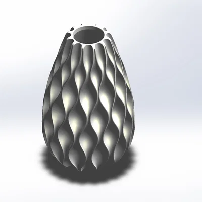 Mẫu lọ hoa trang trí 3D họa tiết xoắn nghệ thuật (Vase)