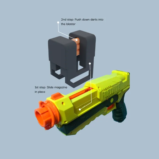 Bộ nạp đạn nhanh (Quickloader) cho súng NERF Fortnite SP-L in 3D - Image 2
