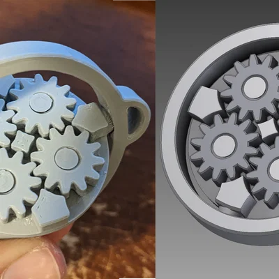 Móc khóa Fidget Spinner với bánh răng chuyển động