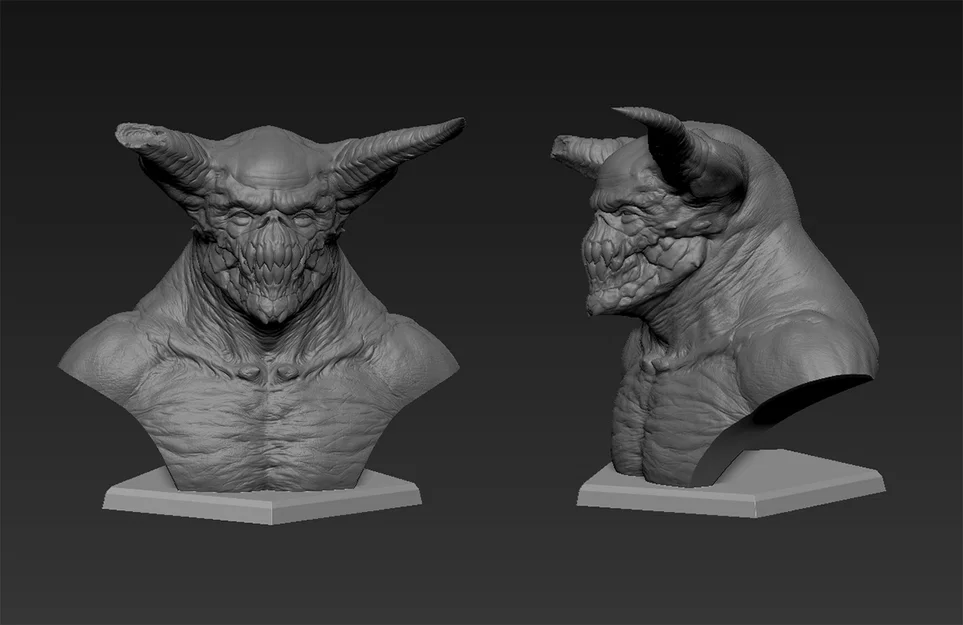Mô hình tượng bán thân Quỷ dữ (Demon Bust) ấn tượng cho dân in 3D - Image 2