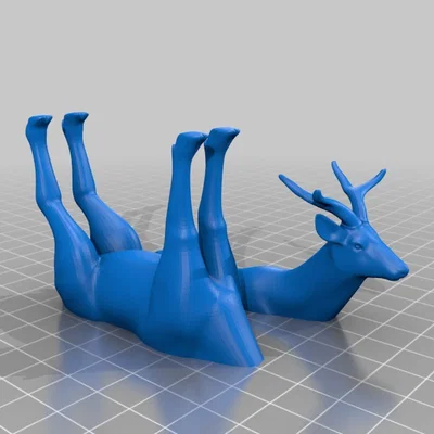 Mô hình chú hươu (Deer) nằm ngửa trang trí bàn làm việc độc đáo