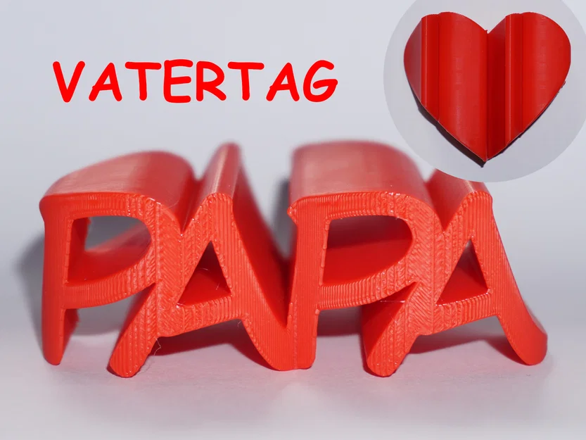 Mô hình in 3D chữ PAPA hình trái tim - Quà tặng ý nghĩa cho cha - Image 1