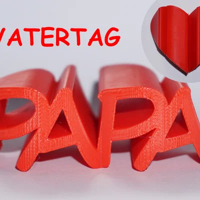 Mô hình in 3D chữ PAPA hình trái tim - Quà tặng ý nghĩa cho cha