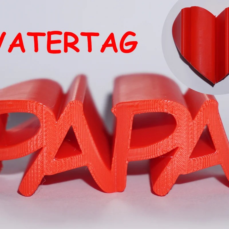 Mô hình in 3D chữ PAPA hình trái tim - Quà tặng ý nghĩa cho cha