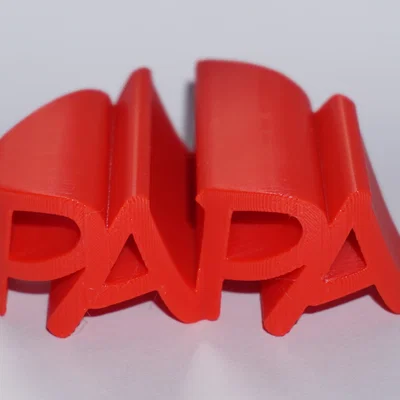 Mô hình in 3D chữ PAPA hình trái tim - Quà tặng ý nghĩa cho cha