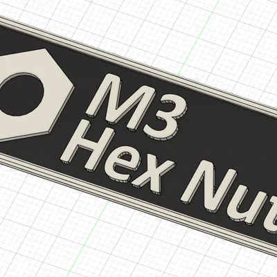 Bộ nhãn Gridfinity dán khay đựng đai ốc Hex Nut M3-M20