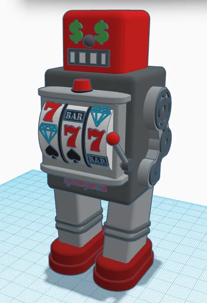 Mô hình Robot Retro kết hợp máy Slot Machine độc đáo - Image 3
