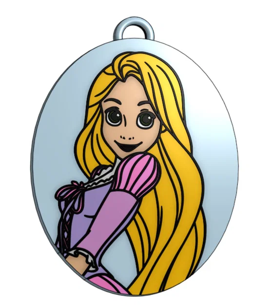 Móc khóa công chúa Rapunzel Disney in 3D xinh xắn - Image 1