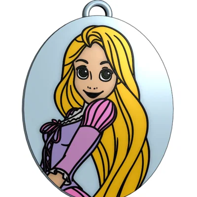 Móc khóa công chúa Rapunzel Disney in 3D xinh xắn