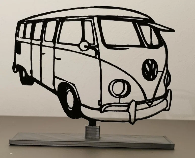 Mô hình trang trí VW Bus phong cách nghệ thuật 2D sang 3D ấn tượng - Image 1