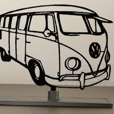 Mô hình trang trí VW Bus phong cách nghệ thuật 2D sang 3D ấn tượng