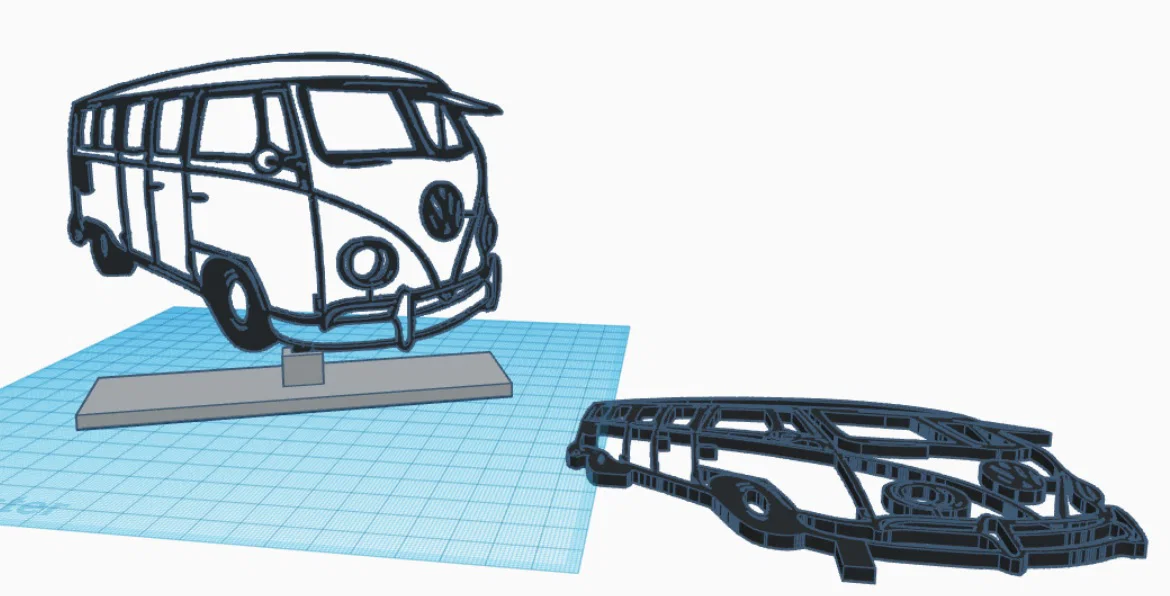 Mô hình trang trí VW Bus phong cách nghệ thuật 2D sang 3D ấn tượng - Image 2