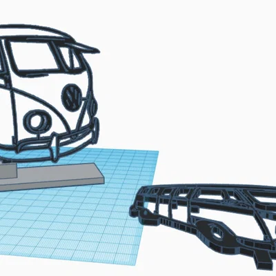 Mô hình trang trí VW Bus phong cách nghệ thuật 2D sang 3D ấn tượng