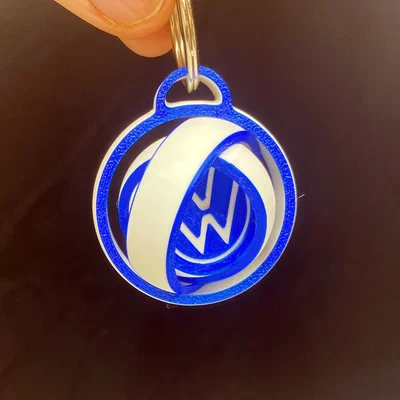 Móc khóa spinner con quay hồi chuyển VOLKSWAGEN VW (Print-In-Place)