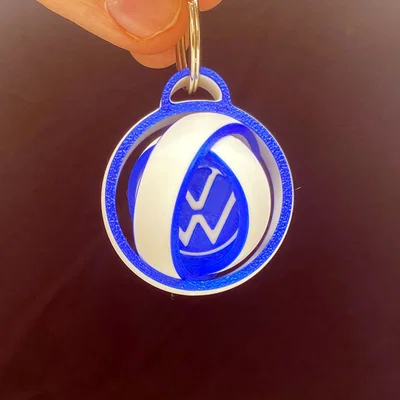 Móc khóa spinner con quay hồi chuyển VOLKSWAGEN VW (Print-In-Place)