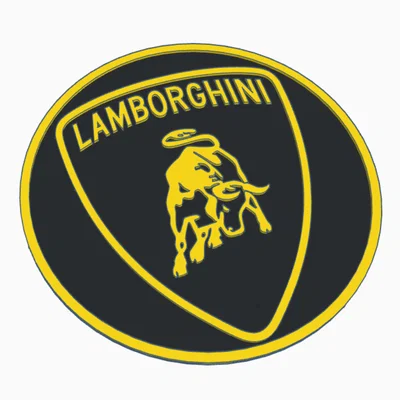 Mô hình logo Lamborghini 3D in hai màu cực đẹp và sắc nét