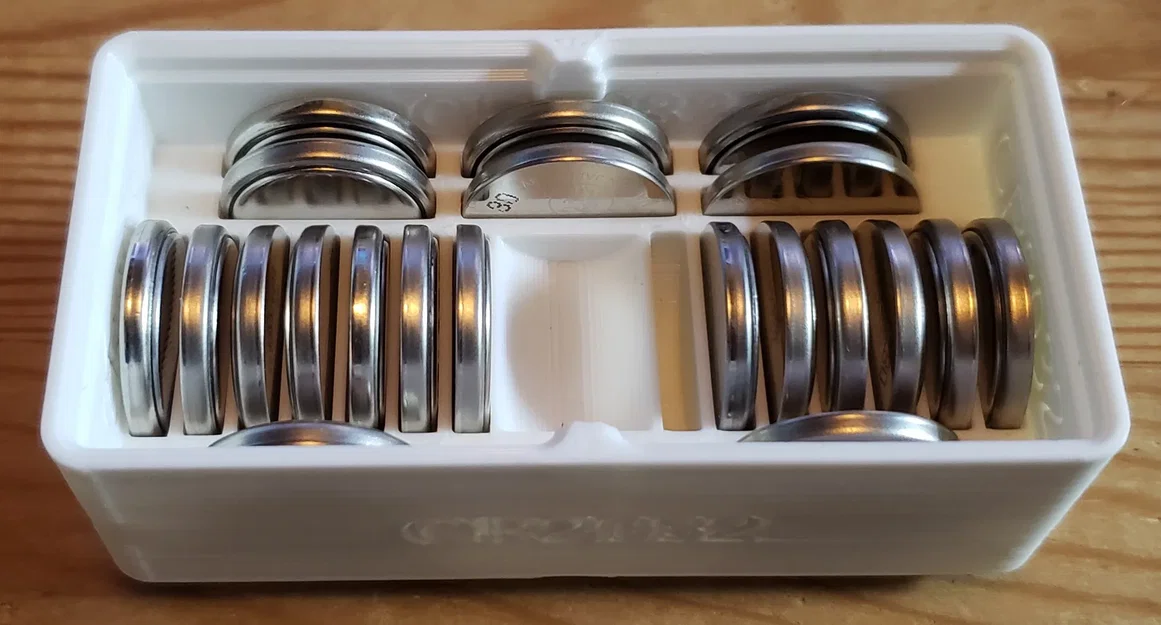 Holder pin nút CRxxxx (Gridfinity, xếp chồng, có nhãn) - Image 1
