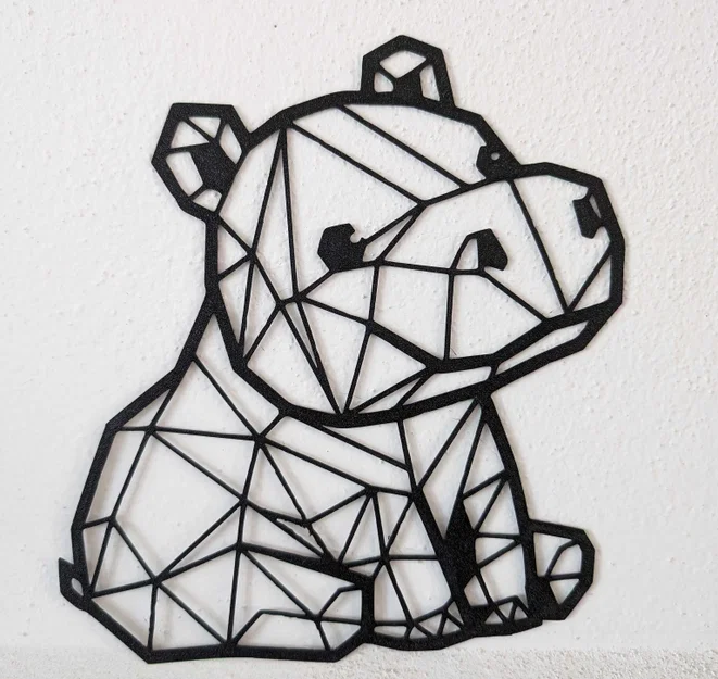 Mô hình trang trí Hà Mã Low Poly treo tường cực dễ in - Image 1