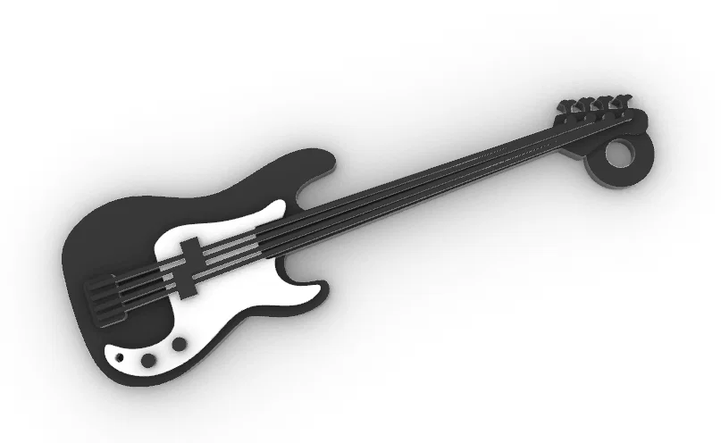 Móc khóa mô hình đàn Bass điện 4 dây - Phụ kiện in 3D cho người mê nhạc - Image 1