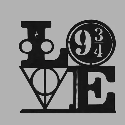 Mô hình trang trí chữ LOVE chủ đề Harry Potter in 3D cực chất
