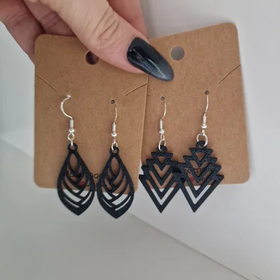 Mẫu bông tai hình học 3D Earring Triangles tinh tế và hiện đại