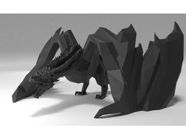 Mô hình Rồng 3D Low Poly trang trí để bàn cực chất - Image 1