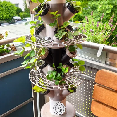 Tháp Dâu Ban Công dùng IKEA Persillade (Modular Hydroponic dạng module)