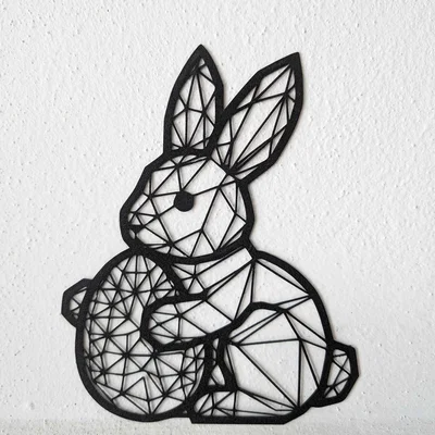 Mô hình trang trí thỏ Phục sinh Low Poly treo tường cực đẹp