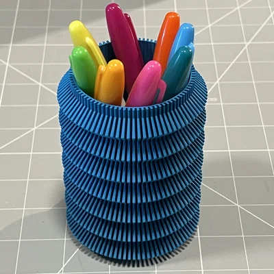 Chậu Cắm Bút Ribbed Pot Thiết Kế Vase Mode Hiện Đại Cho Bàn Làm Việc