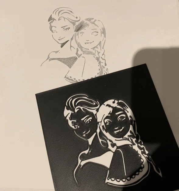 Khuôn vẽ (Stencil) nhân vật Elsa và Anna Frozen xinh xắn cho bé - Image 1