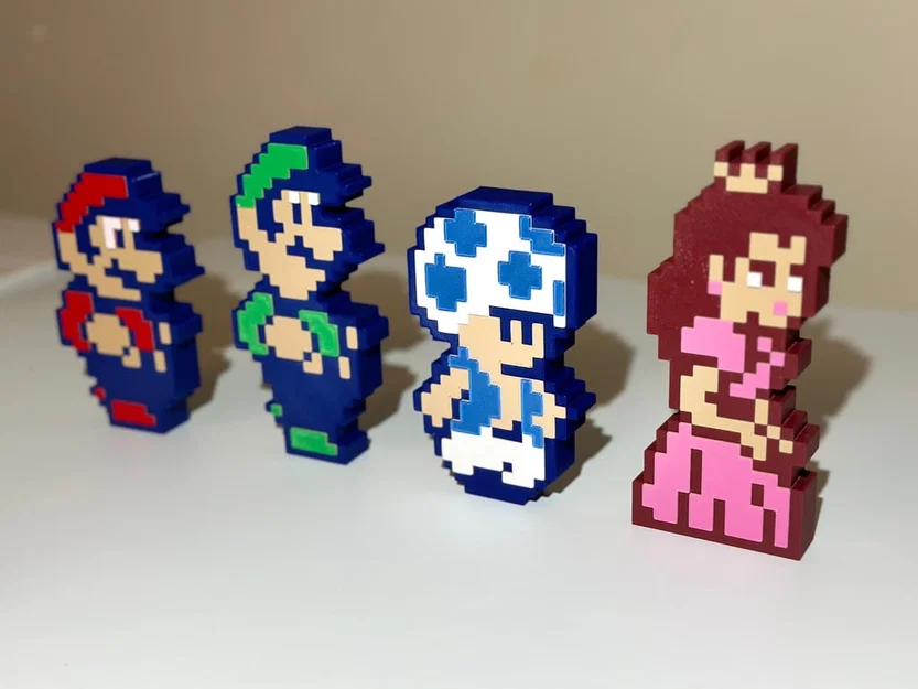Tượng Super Mario 2 (NES): Mario, Luigi, Toad & Princess Peach - Image 2