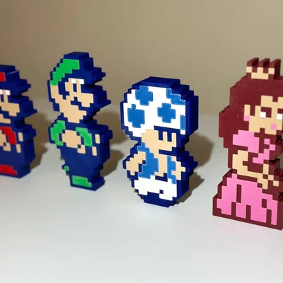 Tượng Super Mario 2 (NES): Mario, Luigi, Toad & Princess Peach
