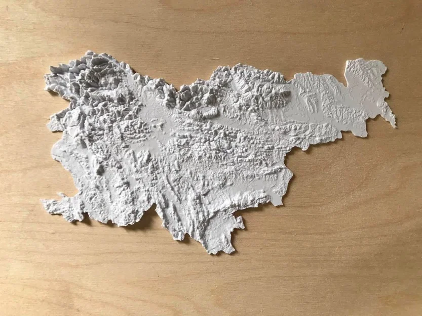 Mô hình địa hình 3D đất nước Slovenia sắc nét - STL file - Image 1