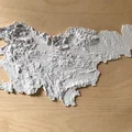 Mô hình địa hình 3D đất nước Slovenia sắc nét - STL file - Thumbnail 1