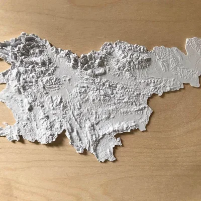 Mô hình địa hình 3D đất nước Slovenia sắc nét - STL file
