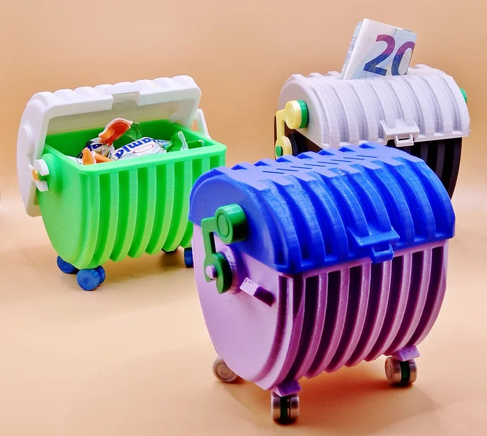 Mô hình thùng rác mini in 3D đa năng - Hộp đựng đồ để bàn cực xinh - Image 2