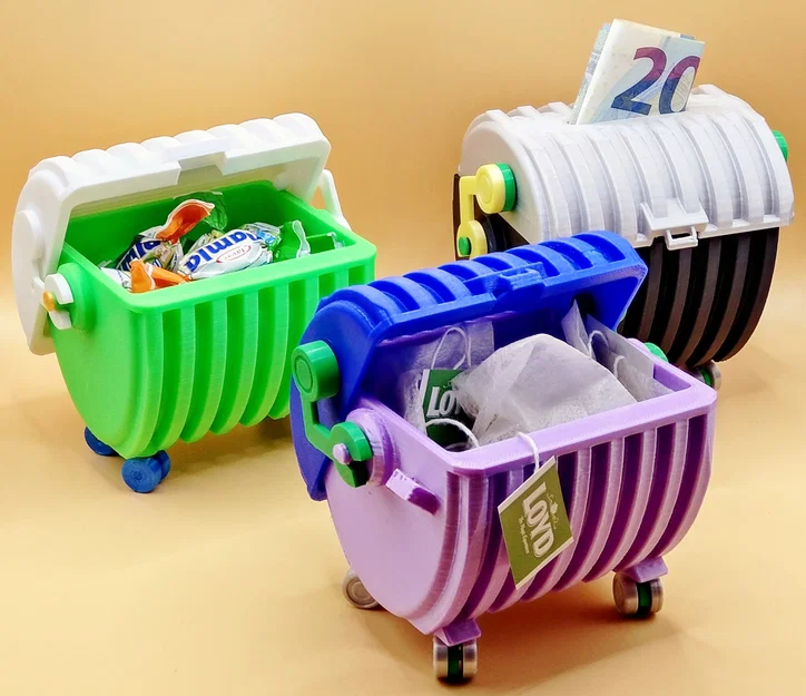 Mô hình thùng rác mini in 3D đa năng - Hộp đựng đồ để bàn cực xinh - Image 3