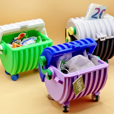Mô hình thùng rác mini in 3D đa năng - Hộp đựng đồ để bàn cực xinh