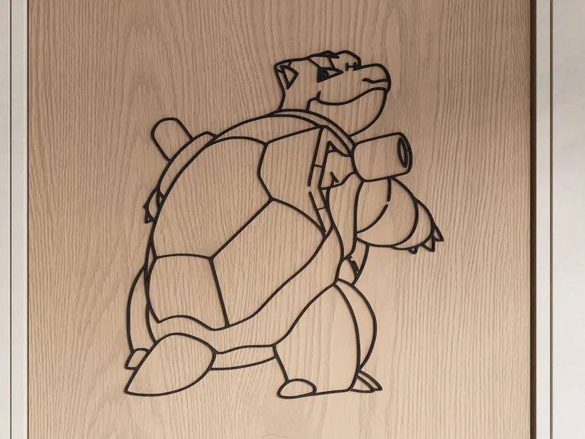 Mô hình trang trí tường Pokémon Blastoise dạng line art độc đáo - Image 1