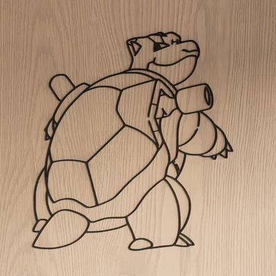 Mô hình trang trí tường Pokémon Blastoise dạng line art độc đáo