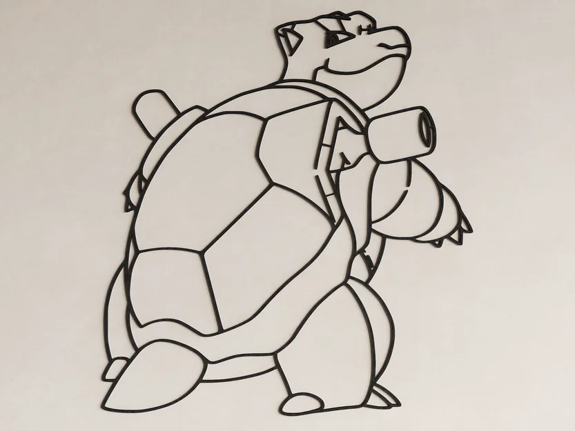 Mô hình trang trí tường Pokémon Blastoise dạng line art độc đáo - Image 2