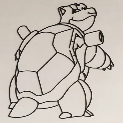 Mô hình trang trí tường Pokémon Blastoise dạng line art độc đáo