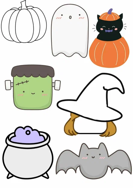 Bộ 7 khuôn cắt bánh quy chủ đề Halloween xinh xắn cho máy in 3D - Image 1