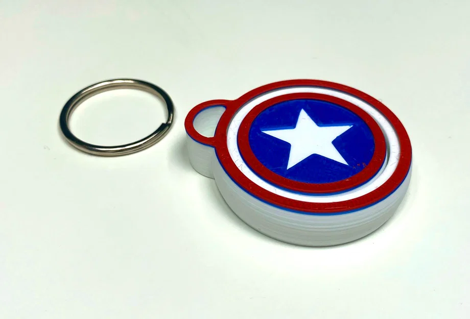 Móc khóa Spinner Gyroscope Fidget CAPTAIN AMERICA (Print-In-Place) - Image 2