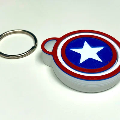 Móc khóa Spinner Gyroscope Fidget CAPTAIN AMERICA (Print-In-Place)